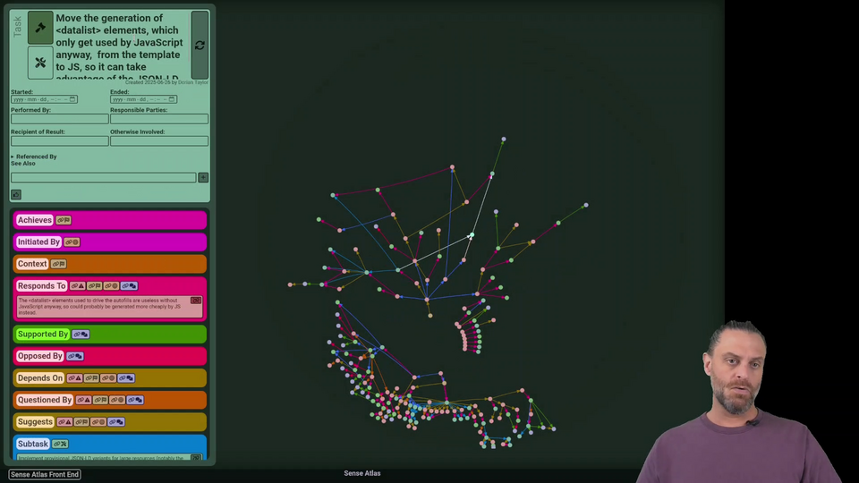 Sense Atlas screen showing the task “Take immediate provisional measures to speed up Sense Atlas (provided they are non-destructive).”